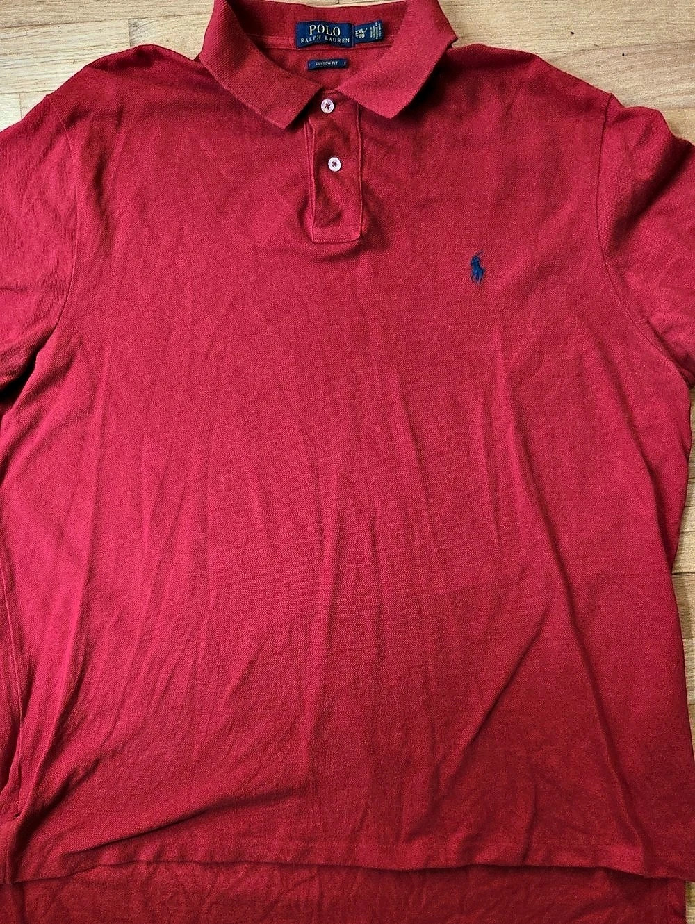 Polo Ralph Lauren Red Piqué Custom Fit Polo Shirt - Men's Size XXL